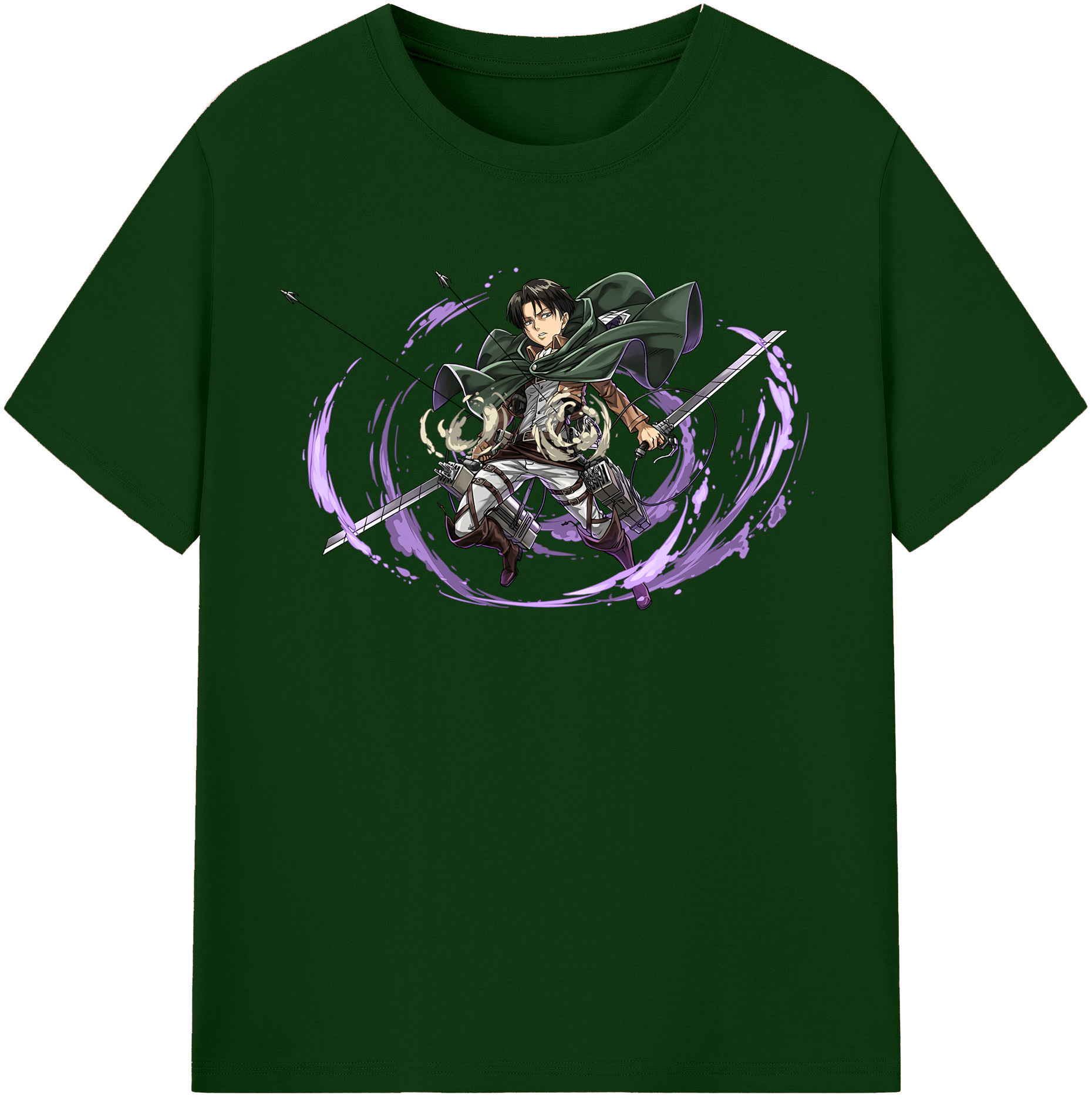 （画像用） 進撃の巨人 リヴァイ·アッカーマン Attack on Titan Levi Ackerman 綿100％半袖Tシャツ（フロントプリント）